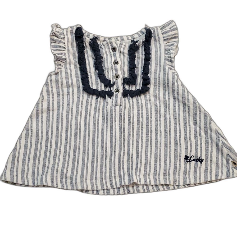 Lucky Brand Blue and White Striped Baby Top 12 Months